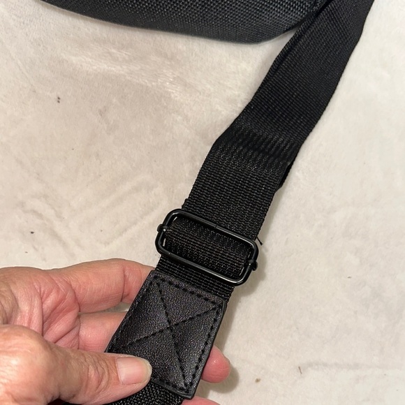 Black Belt Bag with Adjustable Strap and Drawstring Closure - Picture 10 of 10